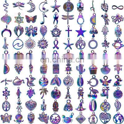 100Pcs Mixed Colorful Metal Animals Charms Beads For Jewelry Making DIY Bracelet Pendant Necklace Accessories Findings