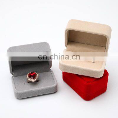 Luxury Square Velvet Couple Double Ring Box Jewelry Ring Earring Holder Case Packaging Marriage Storage Earring Display