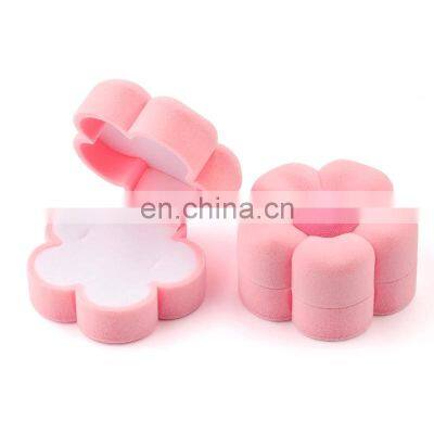lovely Flower Jewelry Box Velvet wedding Ring box Necklace Display Gift box Container Case for Jewelry Packaging