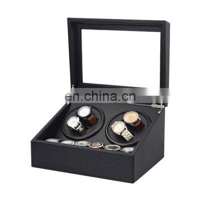 Watch Winding Carbon Fiber High Quality Watch Winder Motor Stop Automatic Watch Jewelry Display Cabinet Box