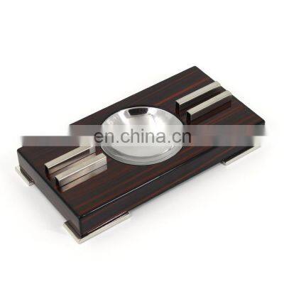 Custom wooden cigar ashtray with cutter cigar ashtray and cutter