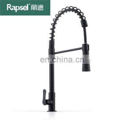 Rapsel torneira gourmet single cold matte black kitchen faucet stainless steel pull out faucet kitchen