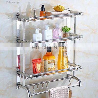 Stainless Steel bathroom sets bathroom accessories bathroom shelf hanging rack shampoo towel rack organizer