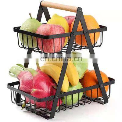 Nordic metal water hyacinth fruit basket bread storage baskets kitchen vegetable drain basket