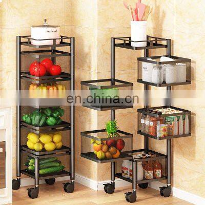 Home accessories kitchen organizer with wheels 3/4/5 tier bathroom kitchen storage rack trolley rack