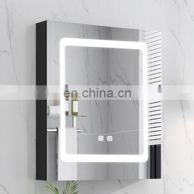24 inch modern wood bathroom led mirror smart mirror cabinet wall mounted vanity smart led mirror cabinet