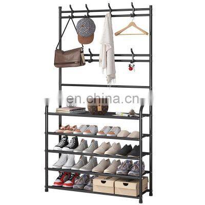 Nordic Luxury Iron Frame Stand Home Coat Shoes Rack Clothes Hook for Bedroom