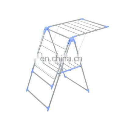 New floor retractable folding clothes rack indoor household wing baby clothes rack