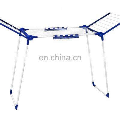 Floor clothes hanger bedroom folding multifunctional indoor metal clothes hanger