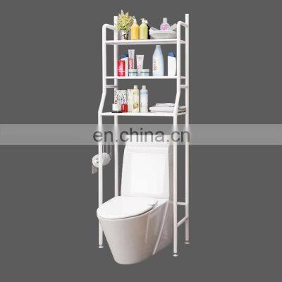 Hot sale three-layer white metal space-saving toilet shelf with Toilet shelf organizer