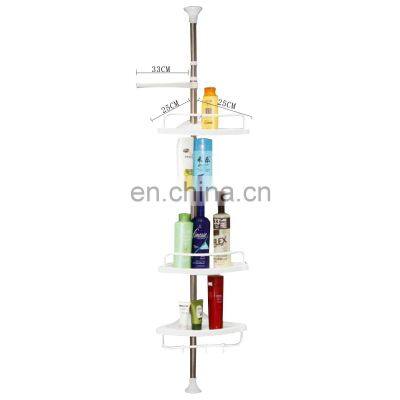 Hot sell 4 Tier adjustable telescopic corner shower bathroom shelf organiser caddy white