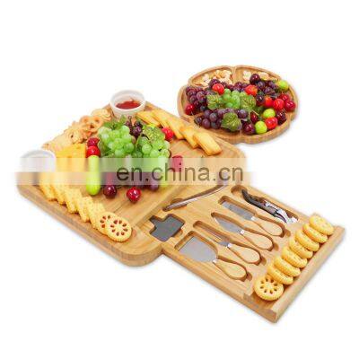 Custom Wooden Bamboo Cheese Board Charcuterie Board Set With Tray