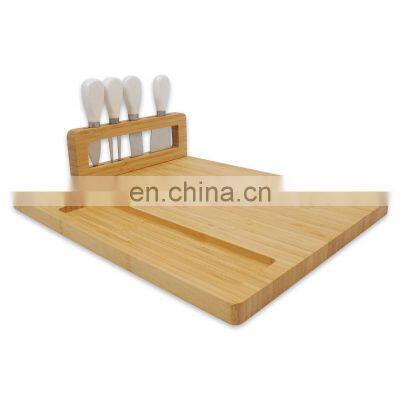 Wood Cutting Board Small Fruit Cutting Board Solid Bamboo Cheese Board With Magnetic Knife