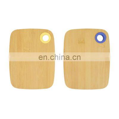 Small organic bamboo wood cutting board set fruit cutting with hole