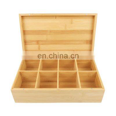 Wholesale reusable eco friendly tea storage box transparent display coffee wood bamboo box