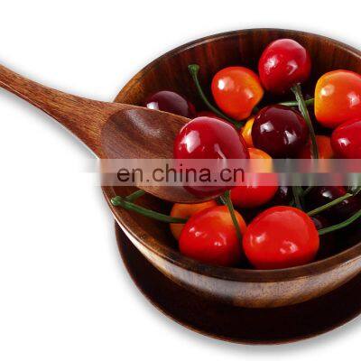 Wooden Jujube Salad Bowl Fruit Salad Bowl Serving Bowl Plate Set For Fruit Dessert Platter Tray