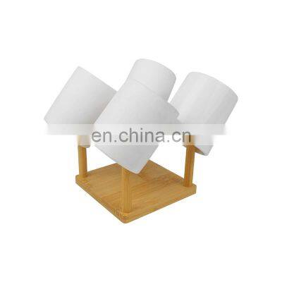 Eco-friendly Nature Bamboo Kitchen Dish Plate Bowl Cup Drying Rack Stand Drainer Storage Pot Lid Holder Organizer