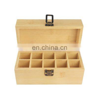 10 Divided Bamboo Tea Box Bamboo Storage Organizer Box with Lids