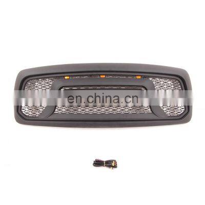 2002 2005 pickup truck parts custom 3 pieces led lights honeycomb black front grille car grills fit for ram 1500