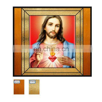 Chinese Stain Glass Supplier Custom Made Architectural Art Glass Church Doors And Windows Glass Panels Inlaid Stained Glss Sheet