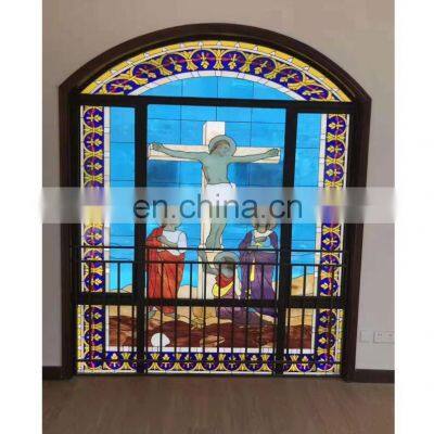 Custom Texture Architectural Church Windows Transparent Tiffany Stained Glass Panels Wholesale Decoration Art Glass