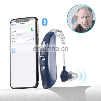 Digital Rechargeable BTE Blue-tooth Hearing Aid With Rechargeable Case For People With Hearing Problems