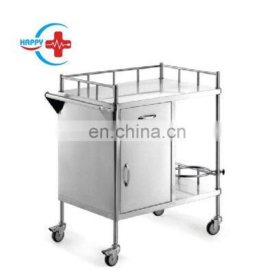 HC-M031 Hospital treatment trolley movable hand stainless steel nursing cart for sale