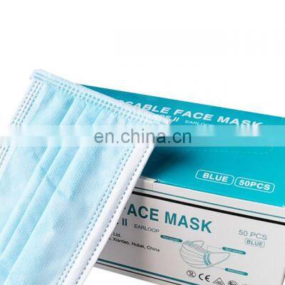 Factory Customized Logo Disposable Non Woven 3-fold Masks for Surgical Hospital Blue Black Green White