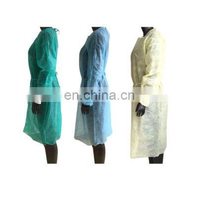 Disposable non-woven isolation gown thread knitted elastic cuff reverse wear dust and waterproof PP PP+PE SMS protective cl