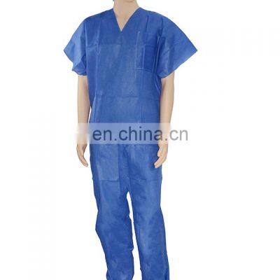 Good quality non woven PP SMS short sleeve patient gown manufacturer
