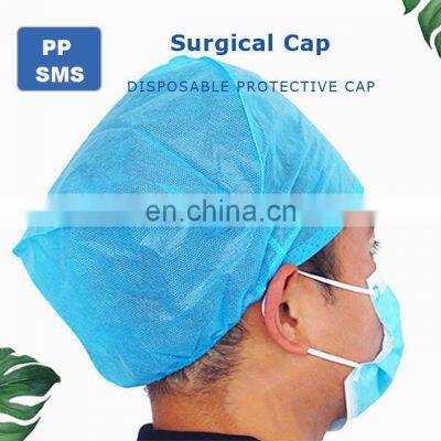 Disposable non woven SMS medical bouffant doctor cap disposable surgical caps