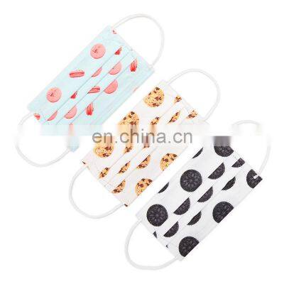 Nonwoven Disposable 3ply Mask Printed Face Mask With Individual Package