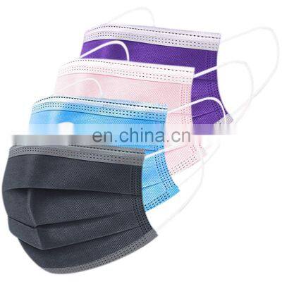 Cheap disposable Black Color 3 layer Black Disposable Mask Black Meet CE Standard
