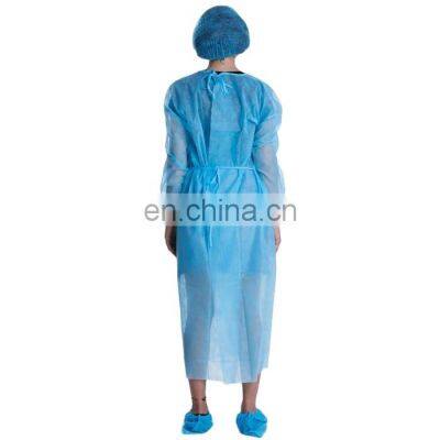 Sms pp disposable non woven yellow protective isolation gown