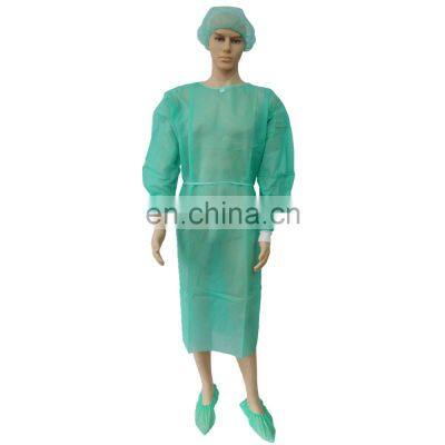Hot Sale PP Isolation Gown Green Color Non-woven Surgical Gown For Person Protection