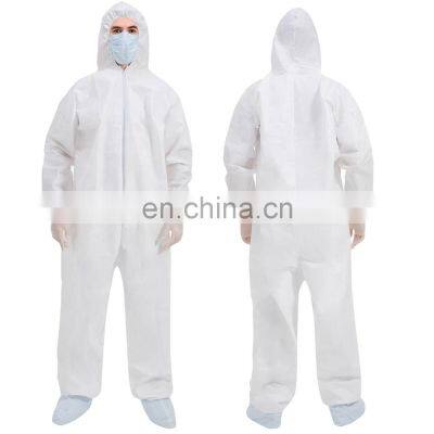 China Factory Direct Supply Disposable Coverall Protection Breathable White Disposable Coverall Jumpsuit