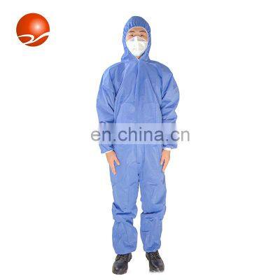 High Quality Wholesale Custom SMS blue Cheap Disposable Coveralls Work Clothes
