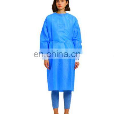 SMS PP PE Non Woven Non Sterile Disposable Isolation Gown surgical gown