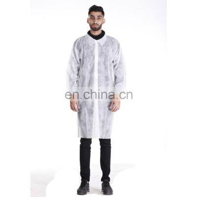 PP non woven white lab coat disposable ppe disposable lab coat uniform safety clothing