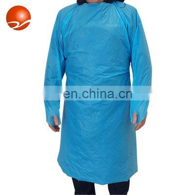 Manufacturer Disposable CPE Gown with Thumb Loop for Hospital