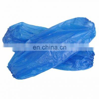 Machine Made Non Woven Sleeves 2g Disposable PE Arm Oversleeve Cover Blue Clear Plastic Waterproof Protectors