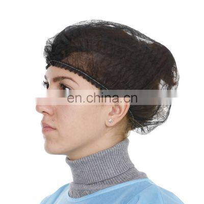 Disposable Promotional Cap Mob Cap Black Hair Net Supplier With Single Elastic 21
