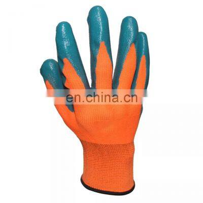 10 Gauge Knitted Nitrile Coated Protective Garden Working Labor Gloves