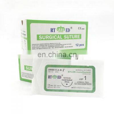 medical sterile surgical Nylon suture with needle