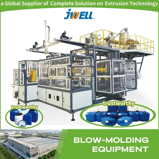 Jwell 30liter Automatic HDPE Bottle Blow Molding Machine 4 Cavity HDPE Plastic Chemical Packaging Jerrycan Blowing Making Production Extruder