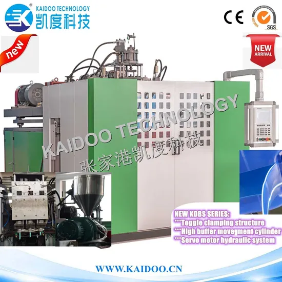 New 5L (Double station & Three head with Double layer & Toggle cLamping & servo motor & High buffer movement cylinder) Blow Molding Machine