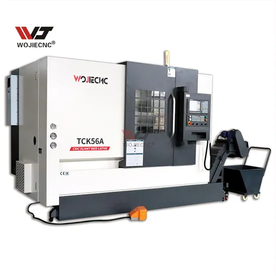Automatic CNC Slant Bed Lathe Machine Hydraulic Turret Siemens Fanuk GSK System Tck56A Hydraulic Chuck CNC Turning Center Machine for Metal