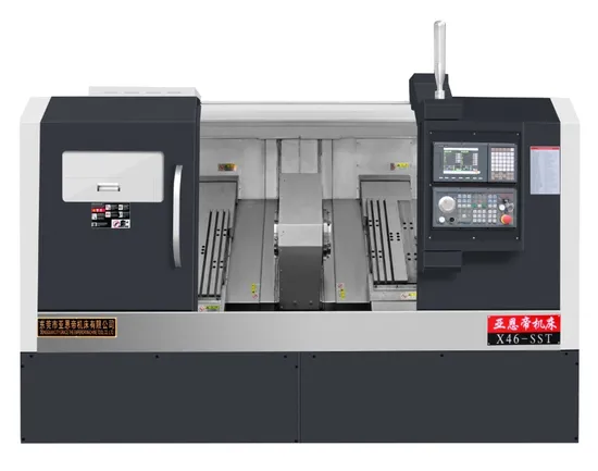 Versatile Dual-Spindle Lathe Featuring Double Gang Tool Design