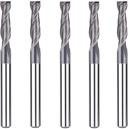 Spetool 5PCS 1/8 Inch 2-Flute Square Nose Carbide End Mill for CNC Machine Tool
