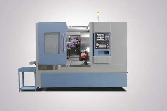 Precision CNC Dual Spindle Slant Bed Lathe Df46/75-500 for Soft and Hard Metals